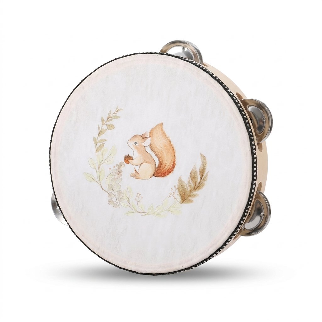Tambourin illustré d'un écureuil