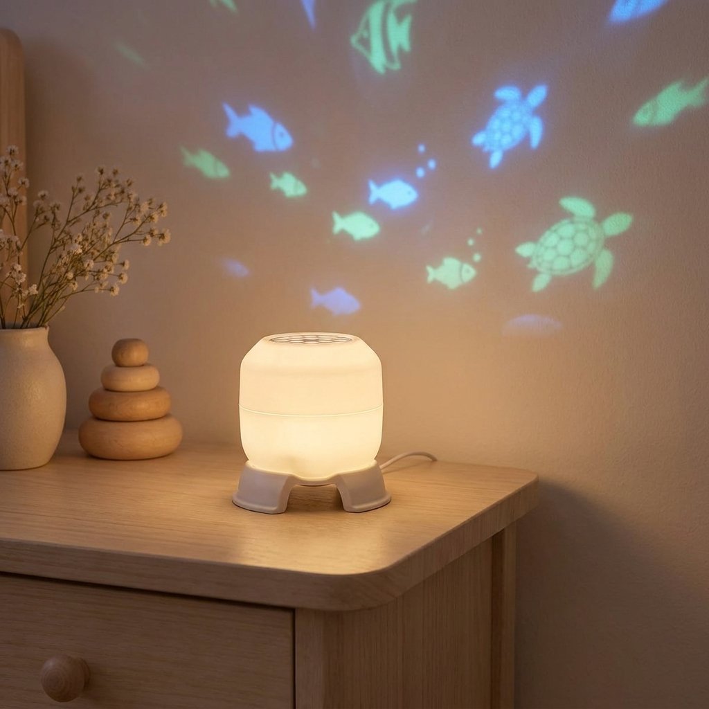 Projecteur océan projetant des tortues sur le mur