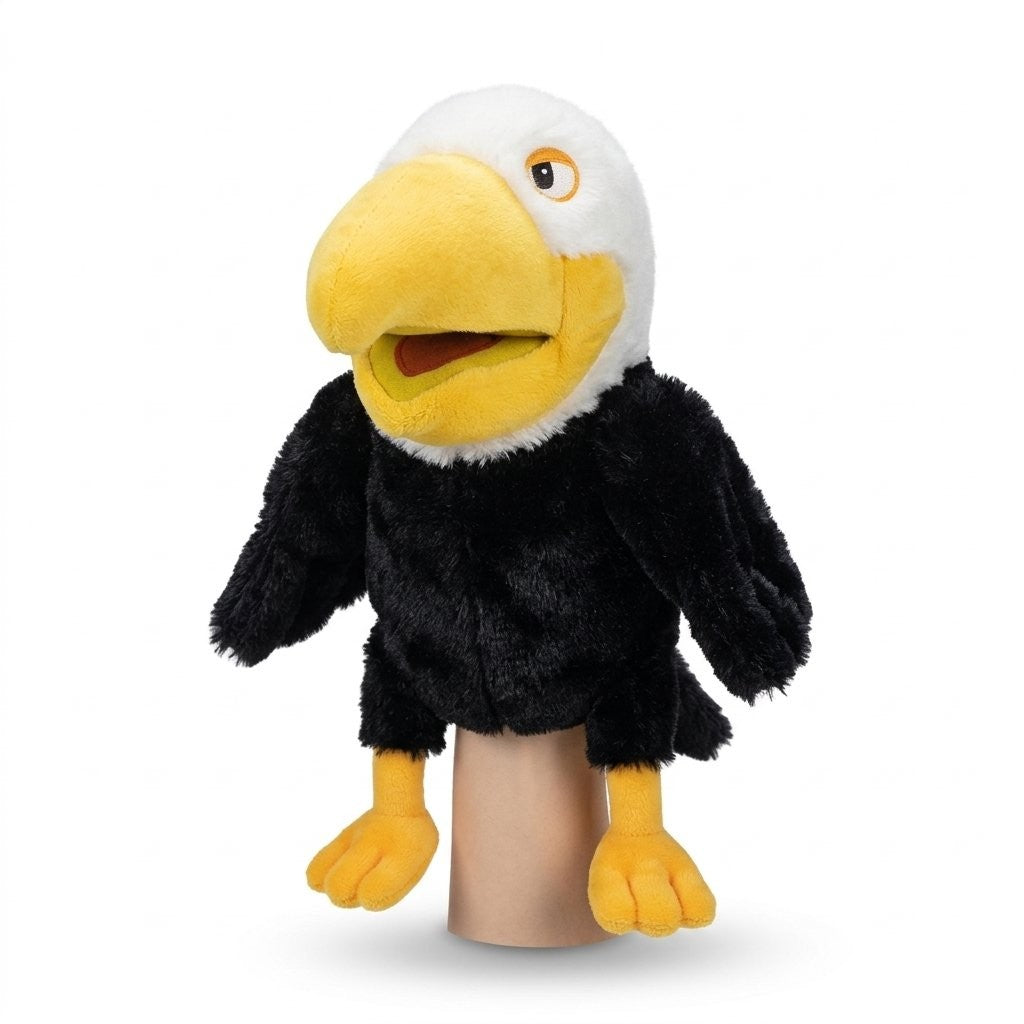 Marionnette à main aigle en peluche