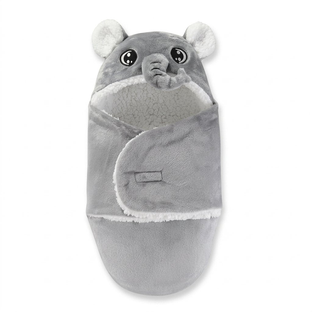 Nid d'ange bébé gris à capuche éléphant