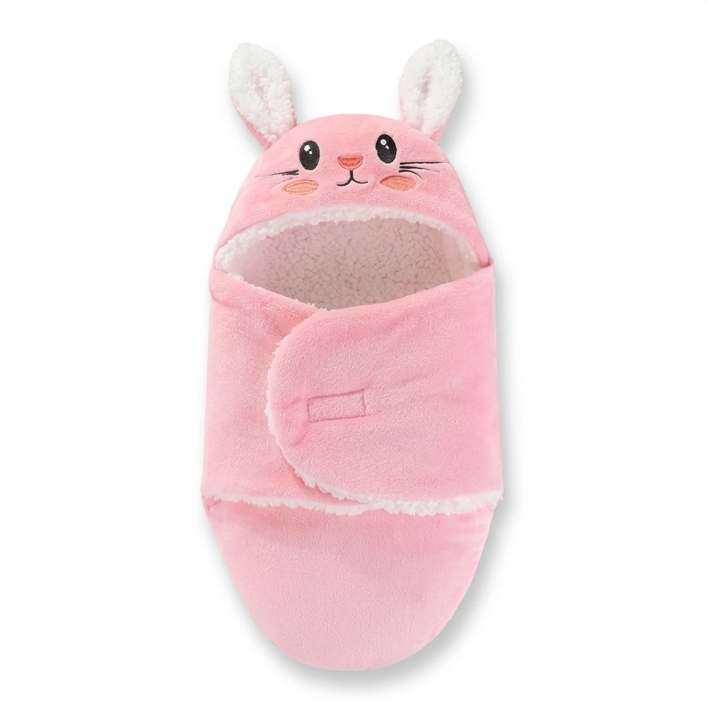 Nid d'ange bébé rose à capuche lapin