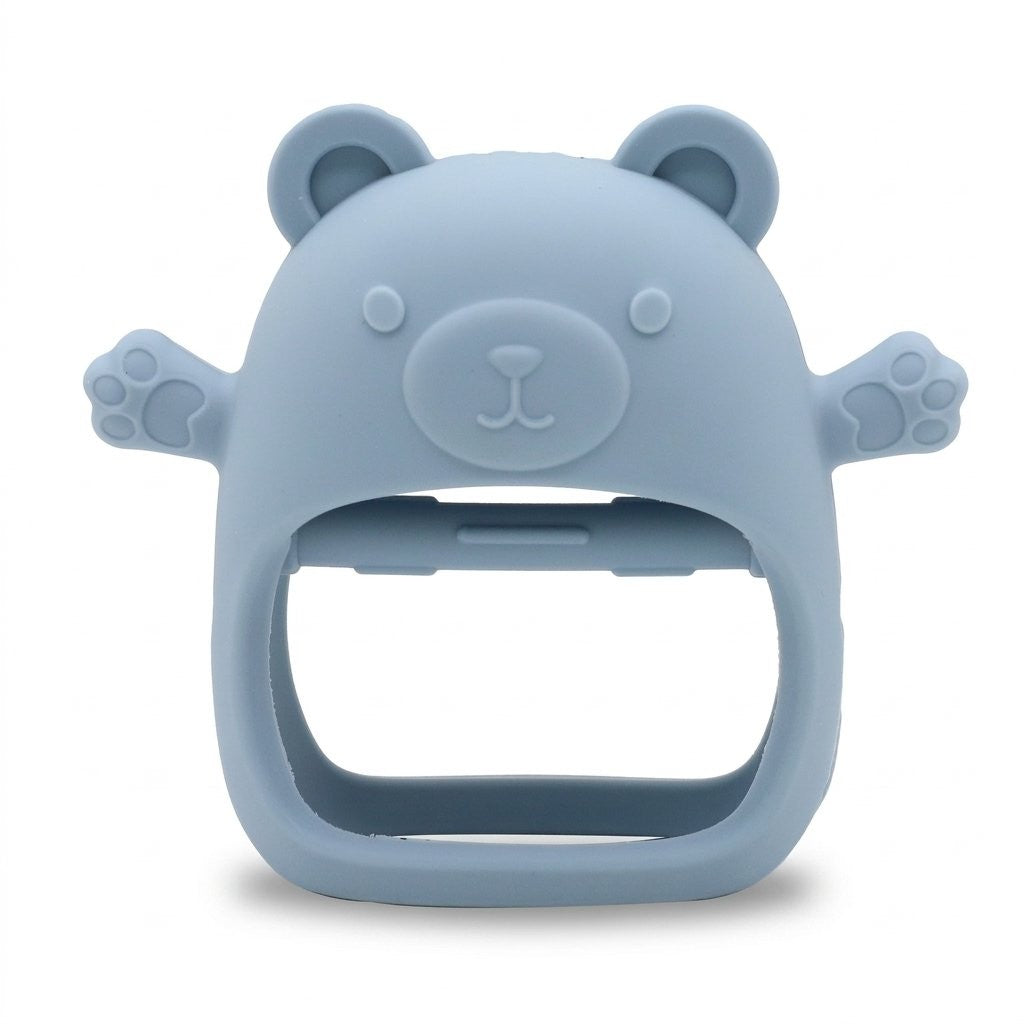 Anneau de dentition ourson à enfiler bleu