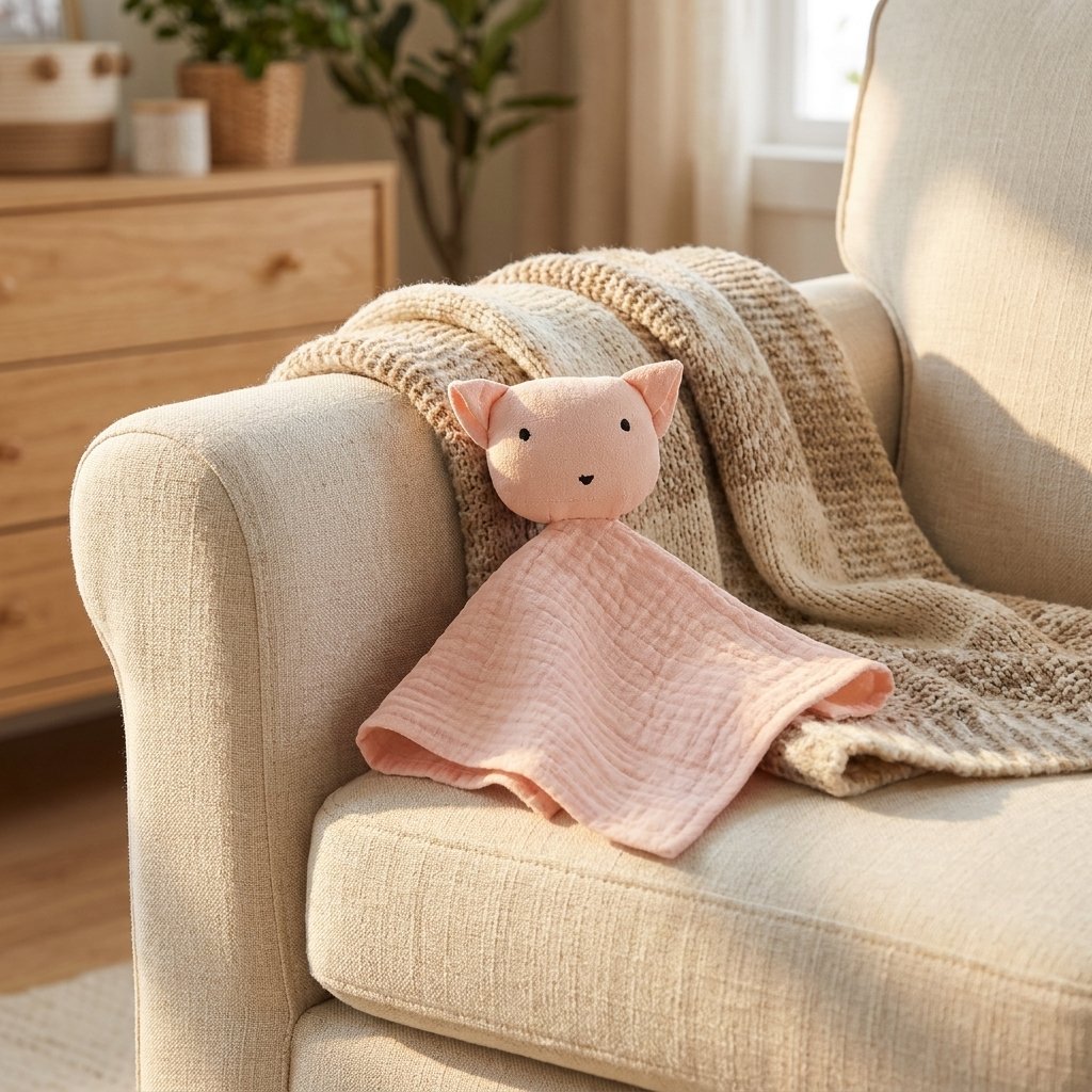 Doudou cochon rose sur un fauteuil Image
