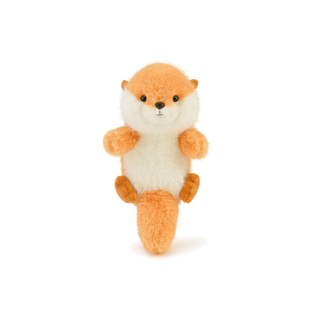Petite peluche loutre duveteuse orange de 15 cm