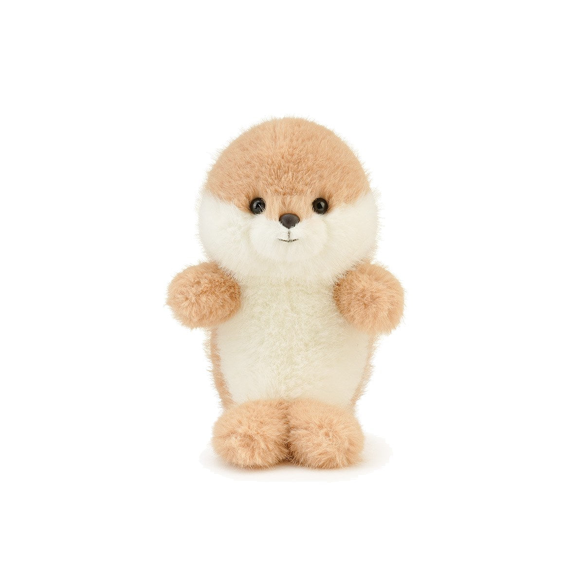Petite peluche phoque duveteuse beige de 15 cm
