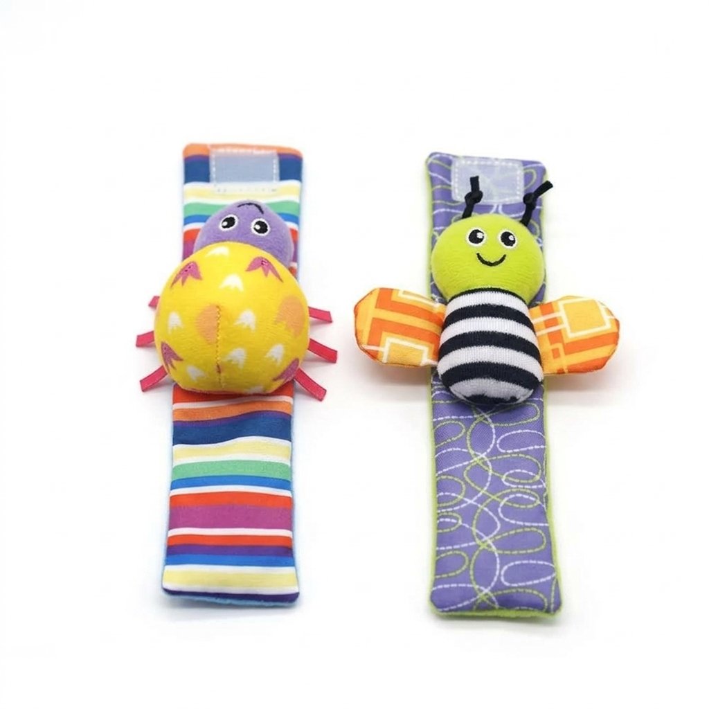 Deux bracelets hochets à scratch