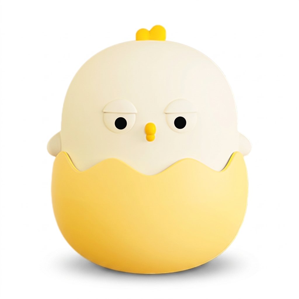 Veilleuse poussin dans sa coquille jaune