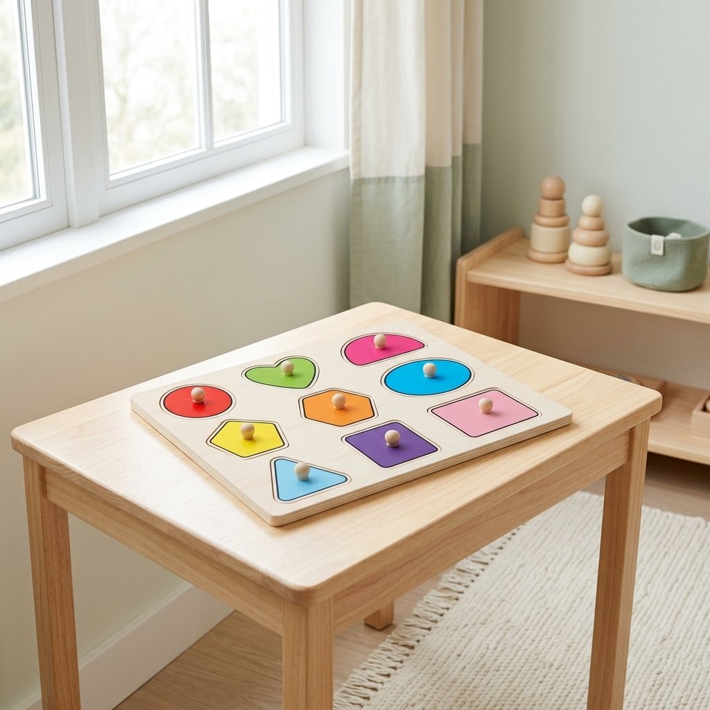 Puzzle à boutons sur une table d'enfant