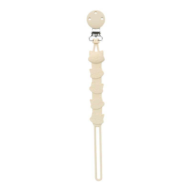 Attache tétine renard en silicone beige