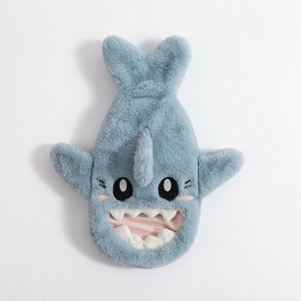 Bouillotte peluche requin bleu ciel