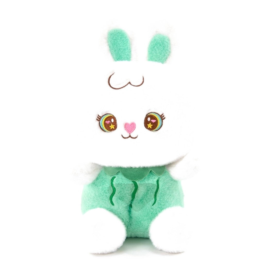 Peluche lapin qui respire, corps vert pastèque