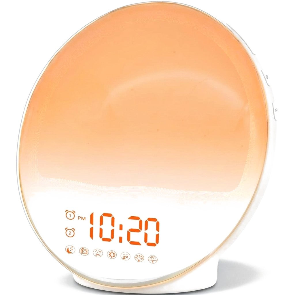 Réveil simulateur d'aube rond blanc