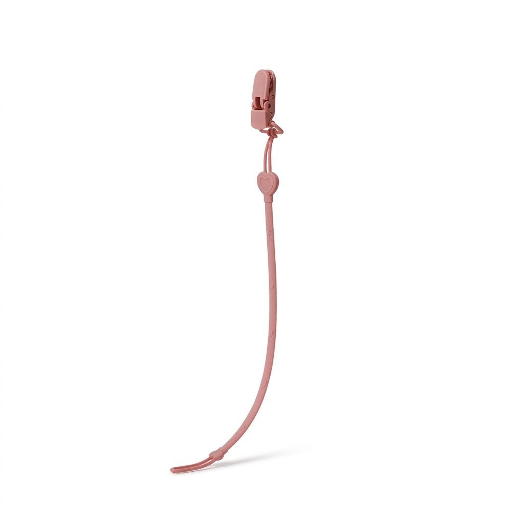 Attache silicone rose pour tétine et anneau de dentition