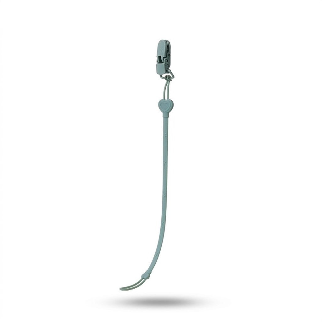 Attache silicone vert sauge pour tétine et anneau de dentition