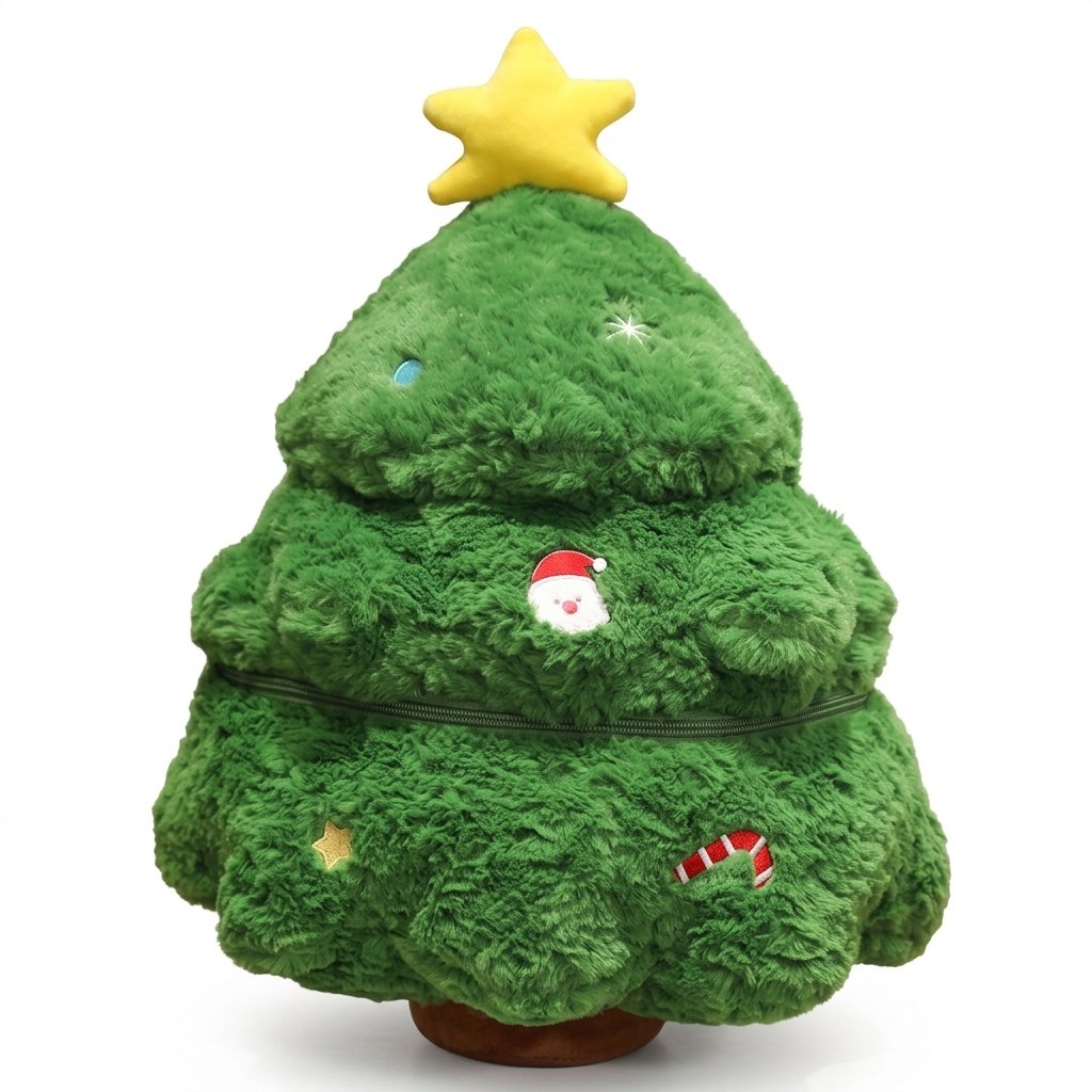 Peluche sapin de Noël NORDMANN avec son étoile, vue de face