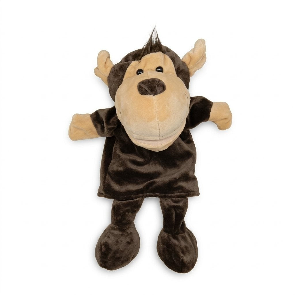 Marionnette à main singe en peluche
