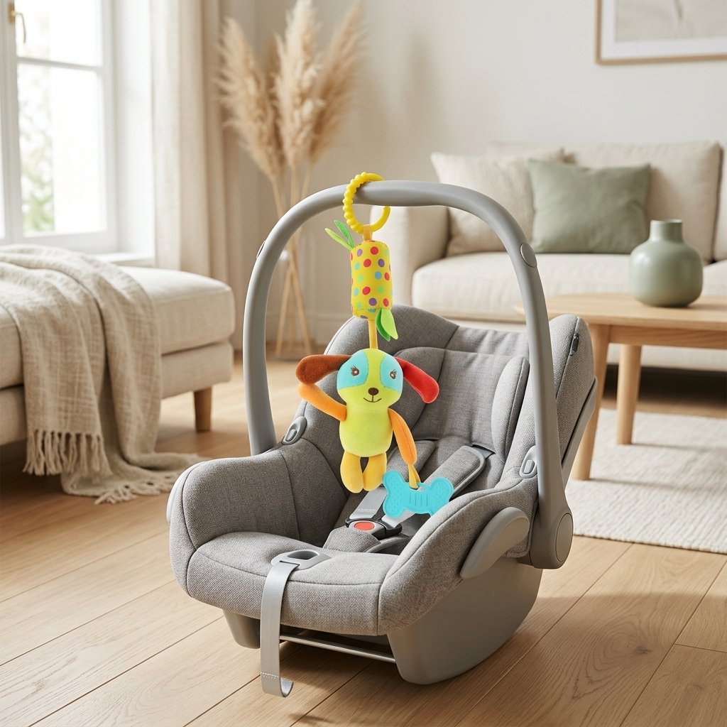Hochet chien suspendu à un siège auto