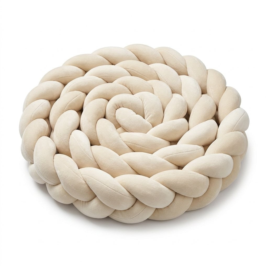 Tresse de lit 3 brins en velours beige