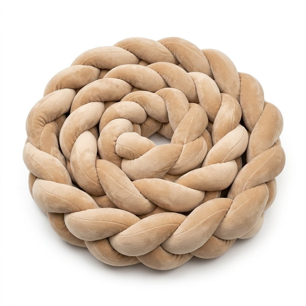 Tresse de lit 3 brins en velours camel