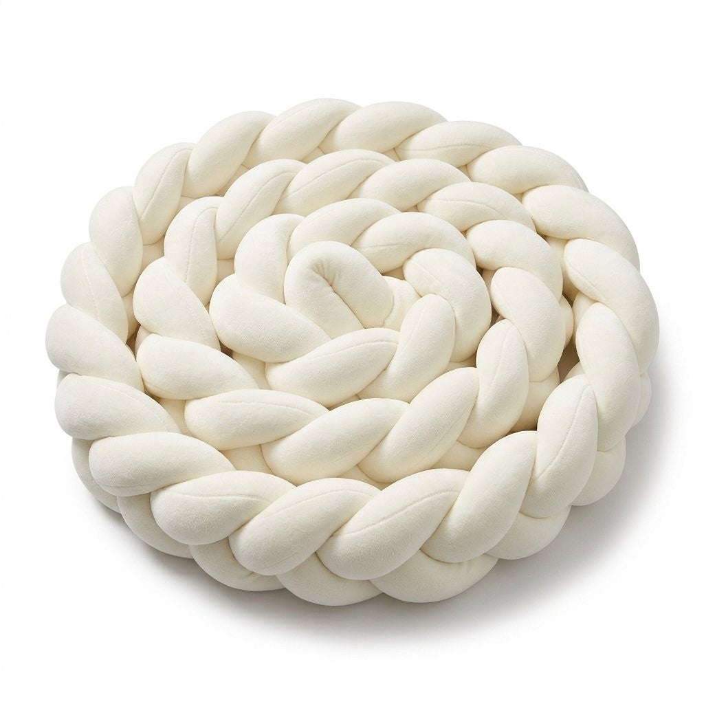 Tresse de lit 3 brins en velours crème