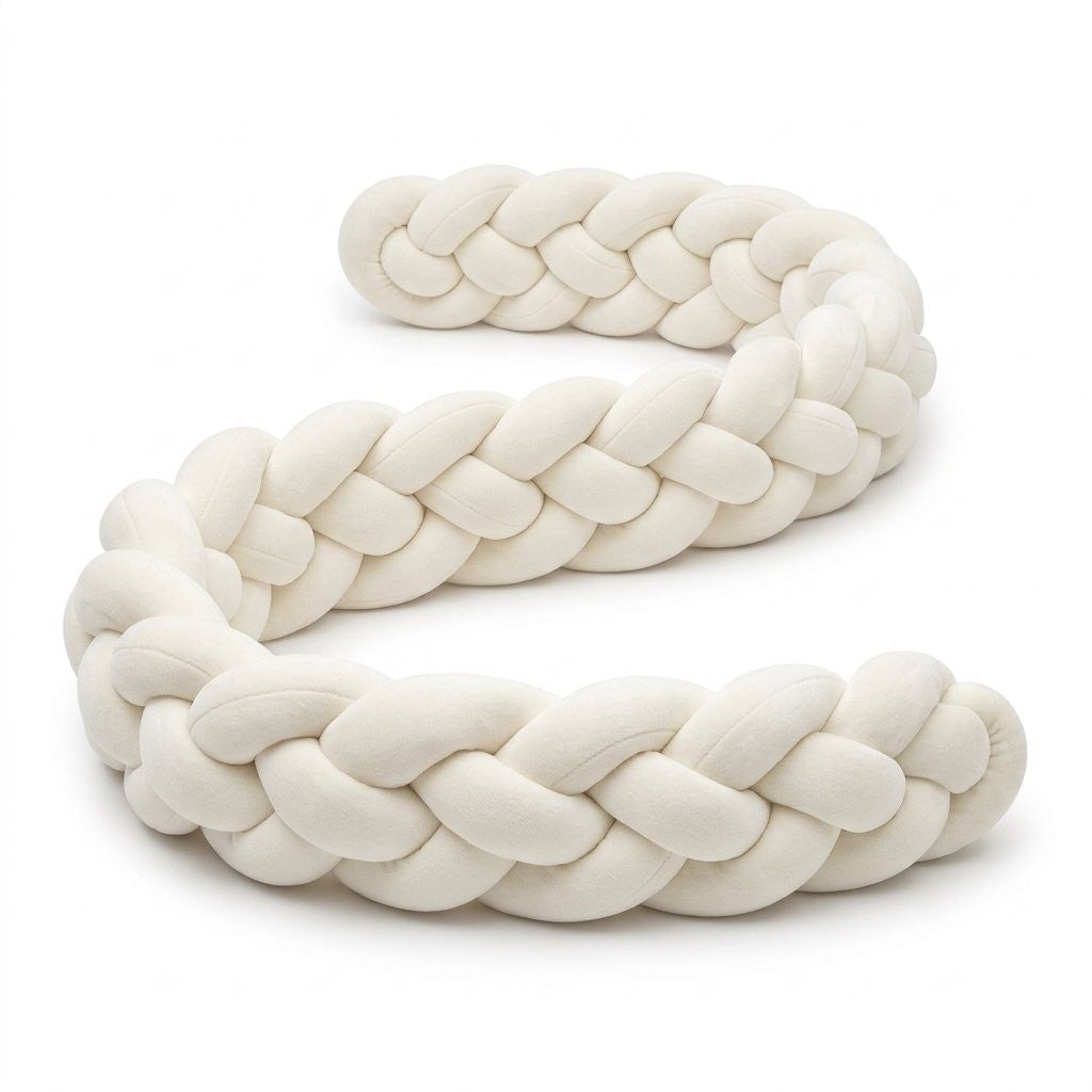 Tresse de lit 4 brins en velours blanc