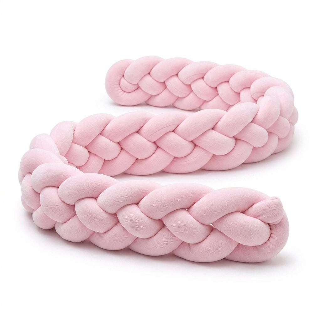 Tresse de lit 4 brins en velours rose