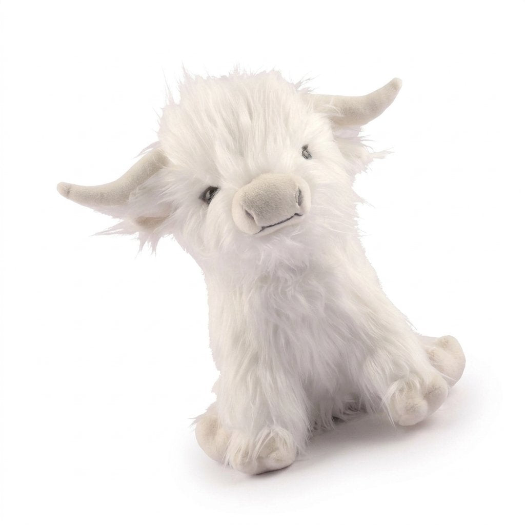Peluche vache des Highlands blanche