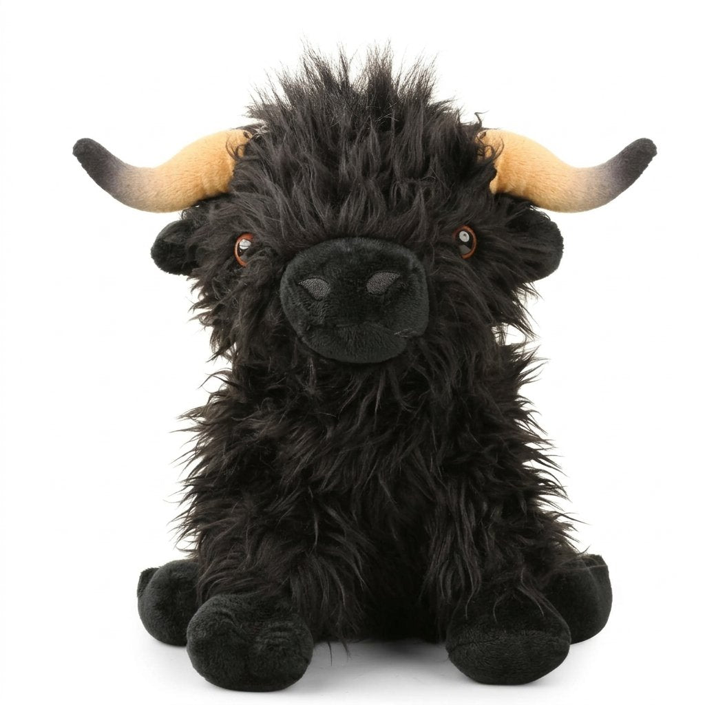 Peluche vache des Highlands noire