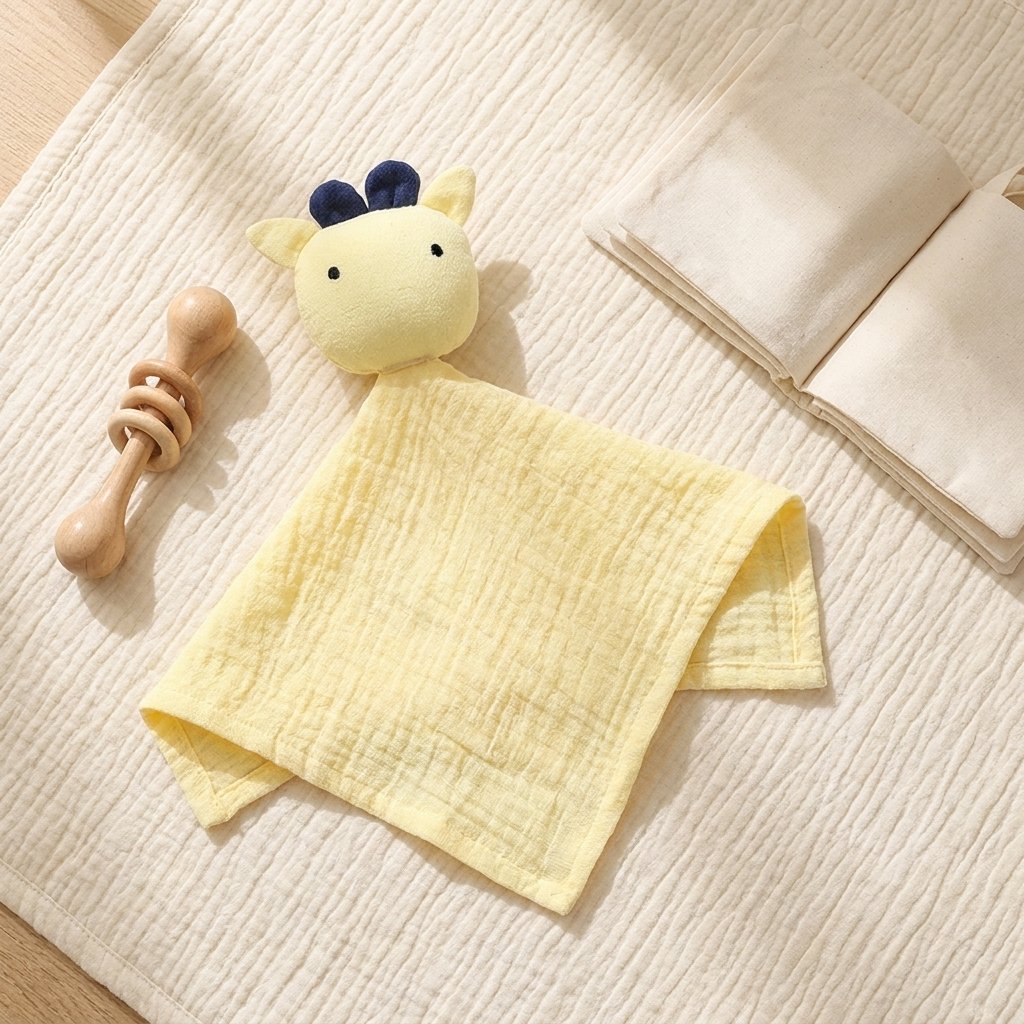 Doudou vache sur un tapis de jeu Image