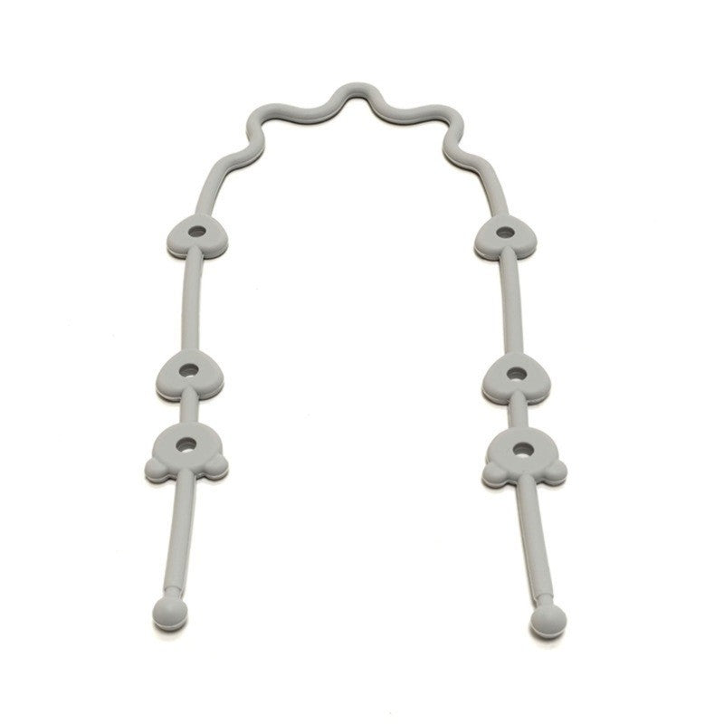 Attache jouet en silicone gris